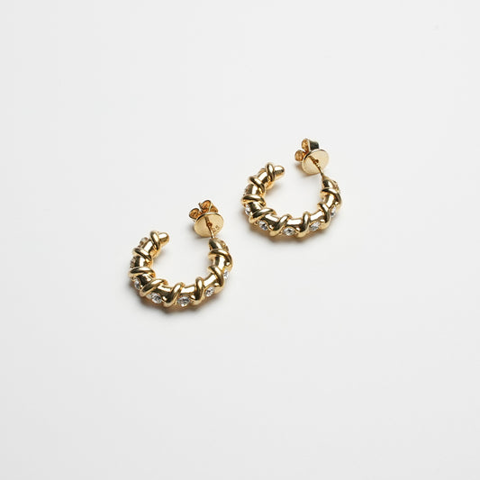 Beaded Hoop Earrings | Gold