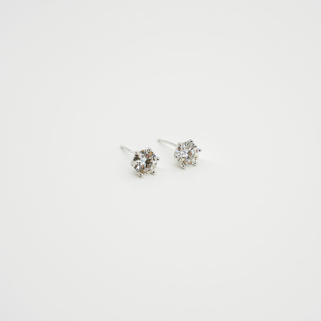 Classic Six Claws Earrings | Silver