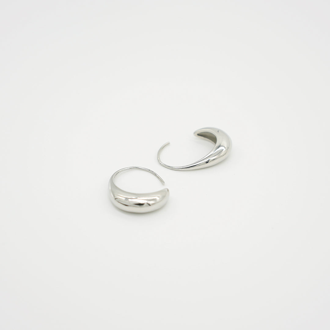 Open Oval Earrings | Silver